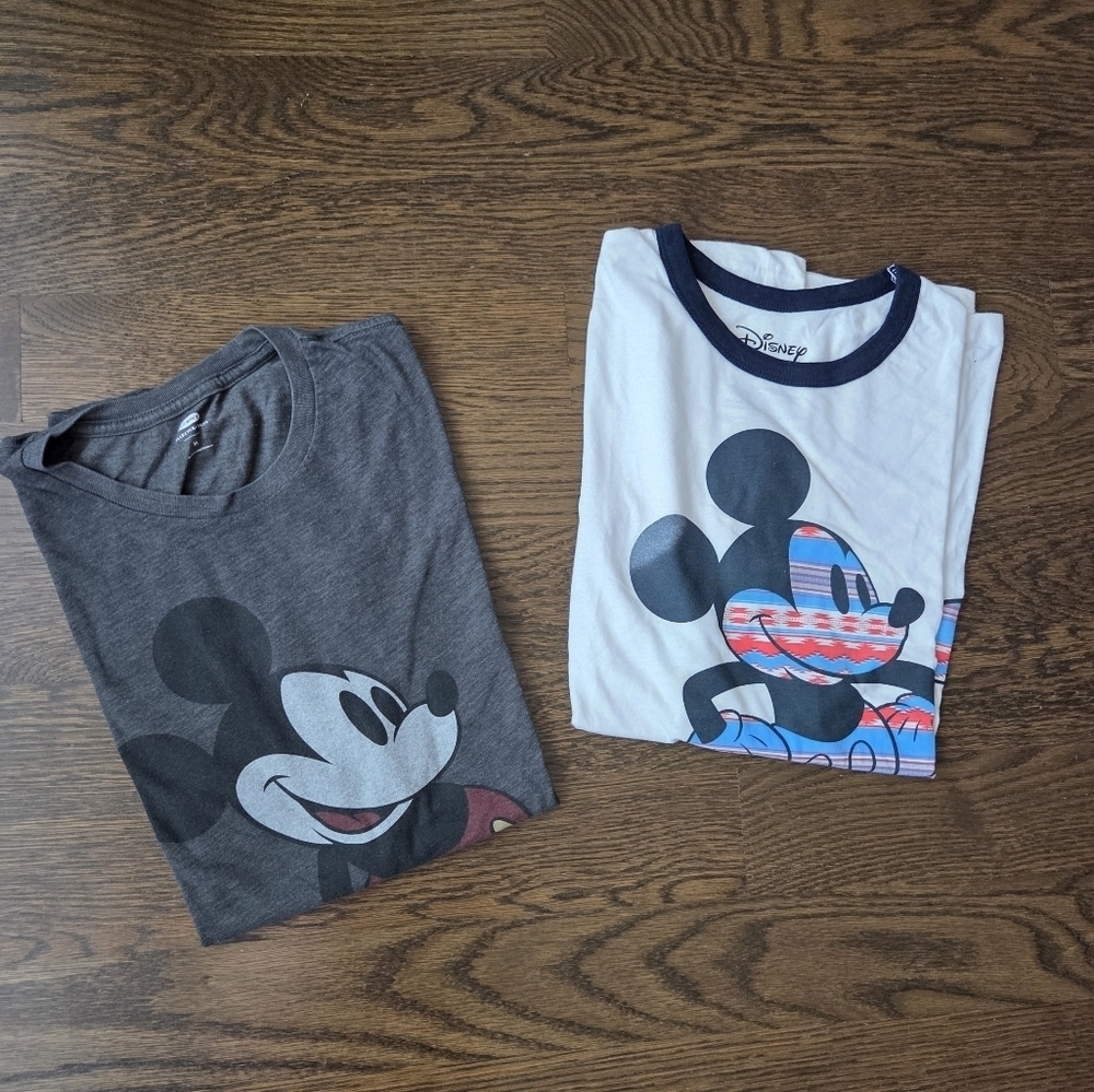 Disney And Old Navy Mickey Mouse T-Shirts Set Of 2 Sz.M/L
